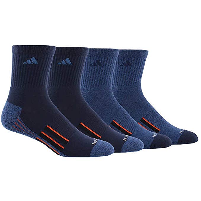 Adidas Men's High Quarter Sock - Navy & Blue (4-Pair) - ADDROS.COM